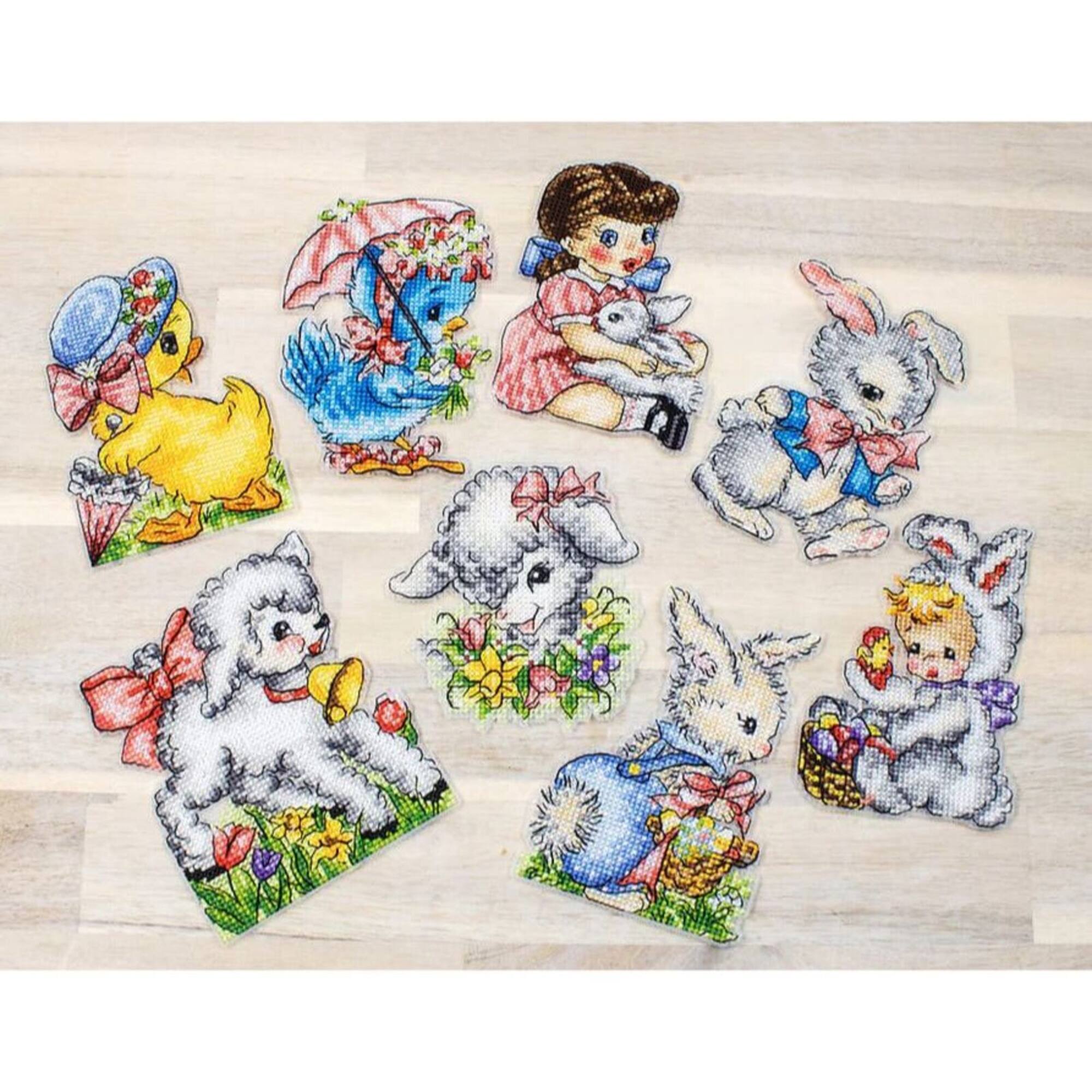 Letistitch Plastic Canvas Counted Cross Stitch Kit Easter Ornaments Kit, 8Ct.